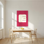 Love You More – Claret Stripe unframed poster in a kitchen