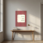 Love You More – Garden Sage unframed poster above a desk