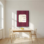 Love You More – Midnight Stripe on thick canvas in a kitchen