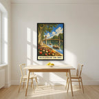 Parc de la Tête d'Or — Lyon art print, in a black frame, styled in a kitchen