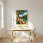 Parc de la Tête d'Or — Lyon art print, as an acrylic print, styled in a kitchen