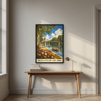 Parc de la Tête d'Or — Lyon art print, in a black frame, styled in a desk