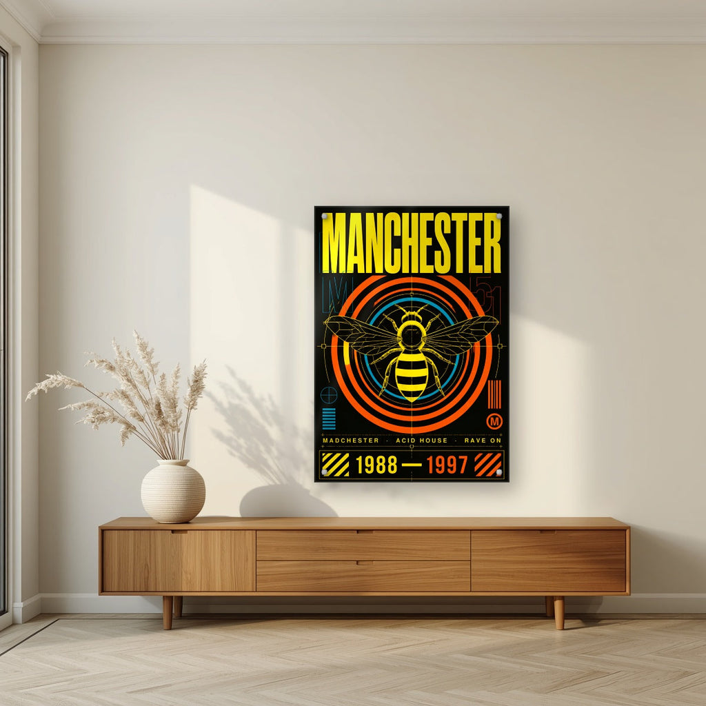 Madchester | Manchester Art Print — acrylic print, room scene
