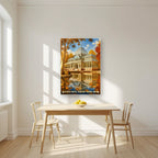 Palacio de Cristal — Madrid art print, as an acrylic print, styled in a kitchen