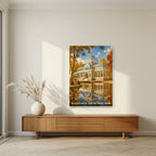 Palacio de Cristal — Madrid art print, unframed poster, styled in a living room
