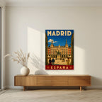 Plaza Mayor — Madrid art print, unframed poster, styled in a living room