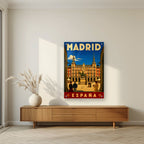 Plaza Mayor — Madrid art print, as an acrylic print, styled in a living room
