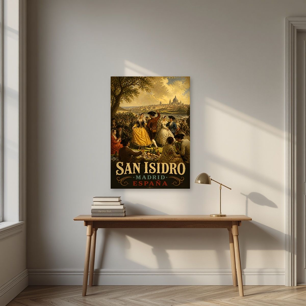 San Isidro — Madrid art print, unframed poster, styled in a desk