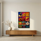 Tapas Madrileñas — Madrid art print, unframed poster, styled in a living room