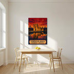 Templo de Debod — Madrid art print, unframed poster, styled in a kitchen