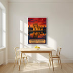Templo de Debod — Madrid art print, in a white frame, styled in a kitchen
