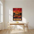 Templo de Debod — Madrid art print, in an oak frame, styled in a kitchen