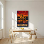 Templo de Debod — Madrid art print, on slim canvas, styled in a kitchen