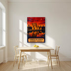 Templo de Debod — Madrid art print, as an acrylic print, styled in a kitchen