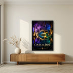 Coves del Drac — Mallorca art print, in a black frame, styled in a living room