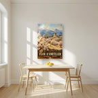 Flor d'Ametller — Mallorca art print, as an acrylic print, styled in a kitchen
