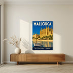 La Seu — Mallorca art print, unframed poster, styled in a living room