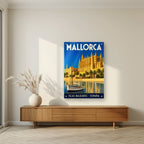 La Seu — Mallorca art print, as an acrylic print, styled in a living room