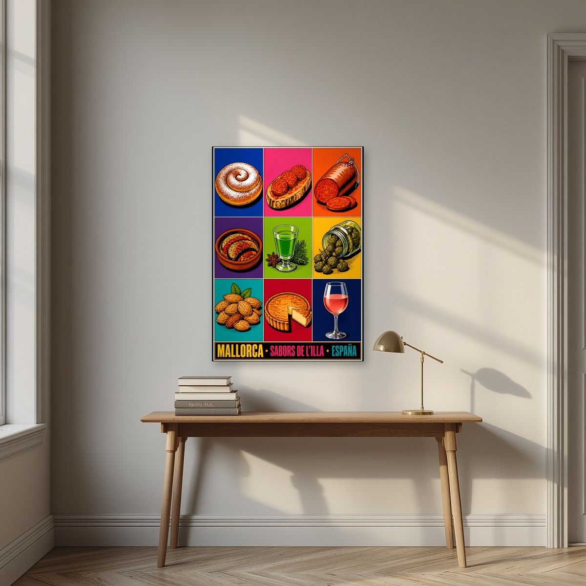 Sabors de l'Illa — Mallorca art print, unframed poster, styled in a desk