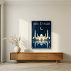 Midnight at the Grand Mosque | Abu Dhabi Art Print — acrylic print, room scene