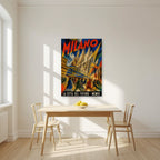 La Città Del Futuro — Milan art print, unframed poster, styled in a kitchen