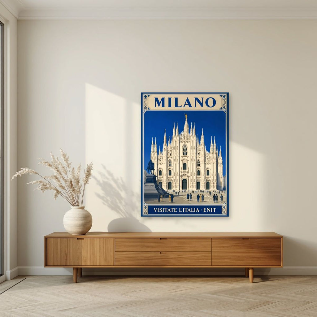 Le Guglie — Milan art print, unframed poster, styled in a living room