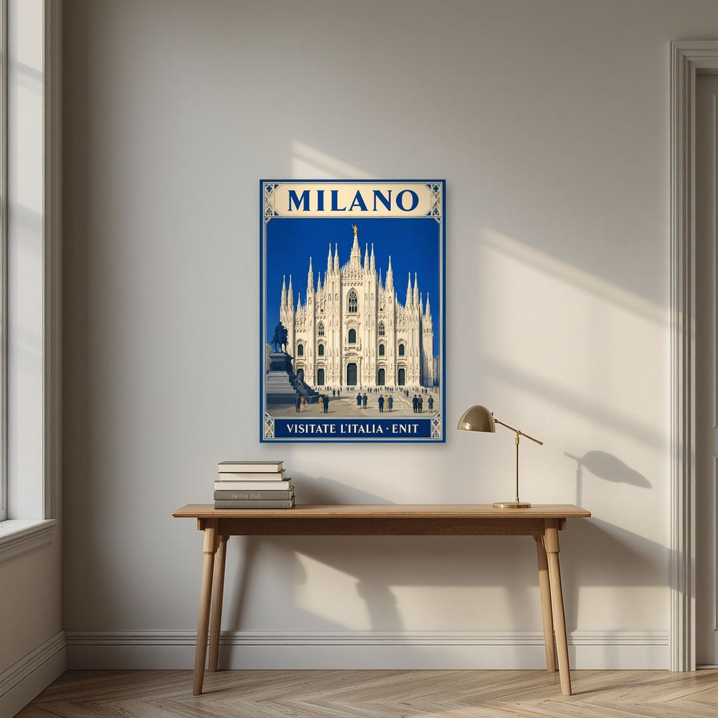 Le Guglie — Milan art print, unframed poster, styled in a desk