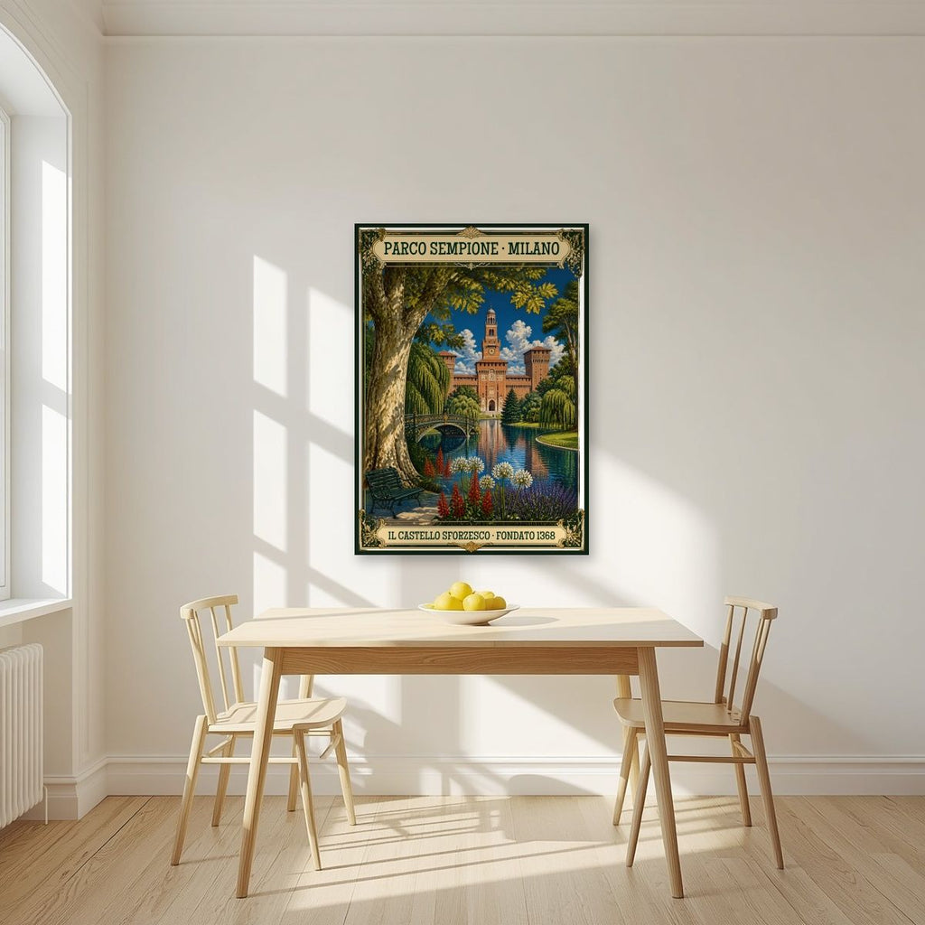 Parco Sempione — Milan art print, unframed poster, styled in a kitchen