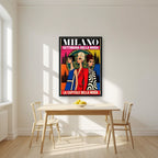 Settimana Della Moda — Milan art print, in a black frame, styled in a kitchen