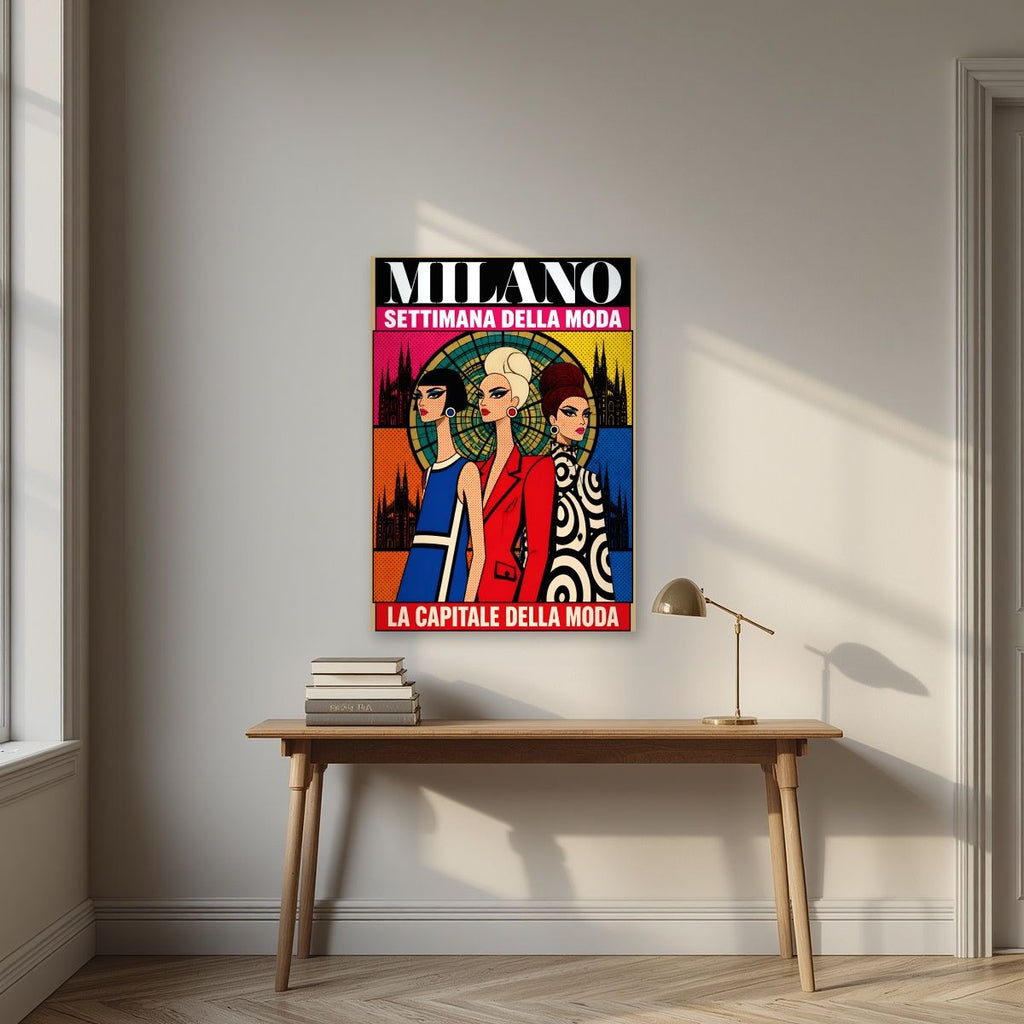 Settimana Della Moda — Milan art print, unframed poster, styled in a desk