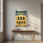Stazione Centrale — Milan art print, in a white frame, styled in a desk