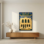 Stazione Centrale — Milan art print, in a black frame, styled in a living room