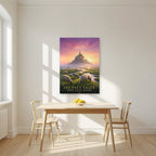 Les Prés Salés — Mont-Saint-Michel art print, unframed poster, styled in a kitchen