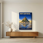 Marée Basse — Mont-Saint-Michel art print, on thick canvas, styled in a living room