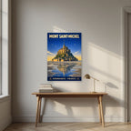Marée Basse — Mont-Saint-Michel art print, unframed poster, styled in a desk
