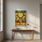 Galleria Umberto I — Napoli art print, in a white frame, styled in a desk
