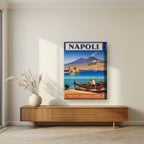 Pescatore Del Golfo — Napoli art print, on thick canvas, styled in a living room