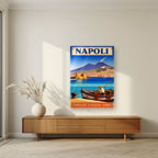 Pescatore Del Golfo — Napoli art print, as an acrylic print, styled in a living room