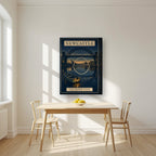 The River Tyne Newcastle art print on a thick-edge canvas, above a dining table in a bright kitchen