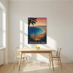 Baie des Anges — Nice art print, unframed poster, styled in a kitchen