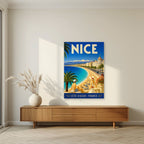Côte d'Azur — Nice art print, unframed poster, styled in a living room