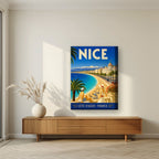 Côte d'Azur — Nice art print, on thick canvas, styled in a living room