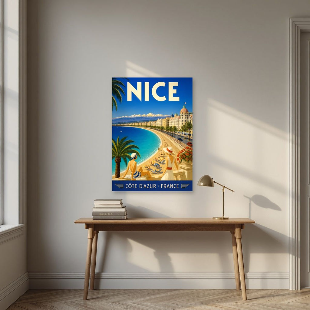 Côte d'Azur — Nice art print, unframed poster, styled in a desk