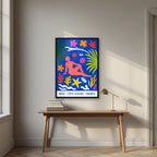 Papiers Découpés — Nice art print, in a black frame, styled in a desk