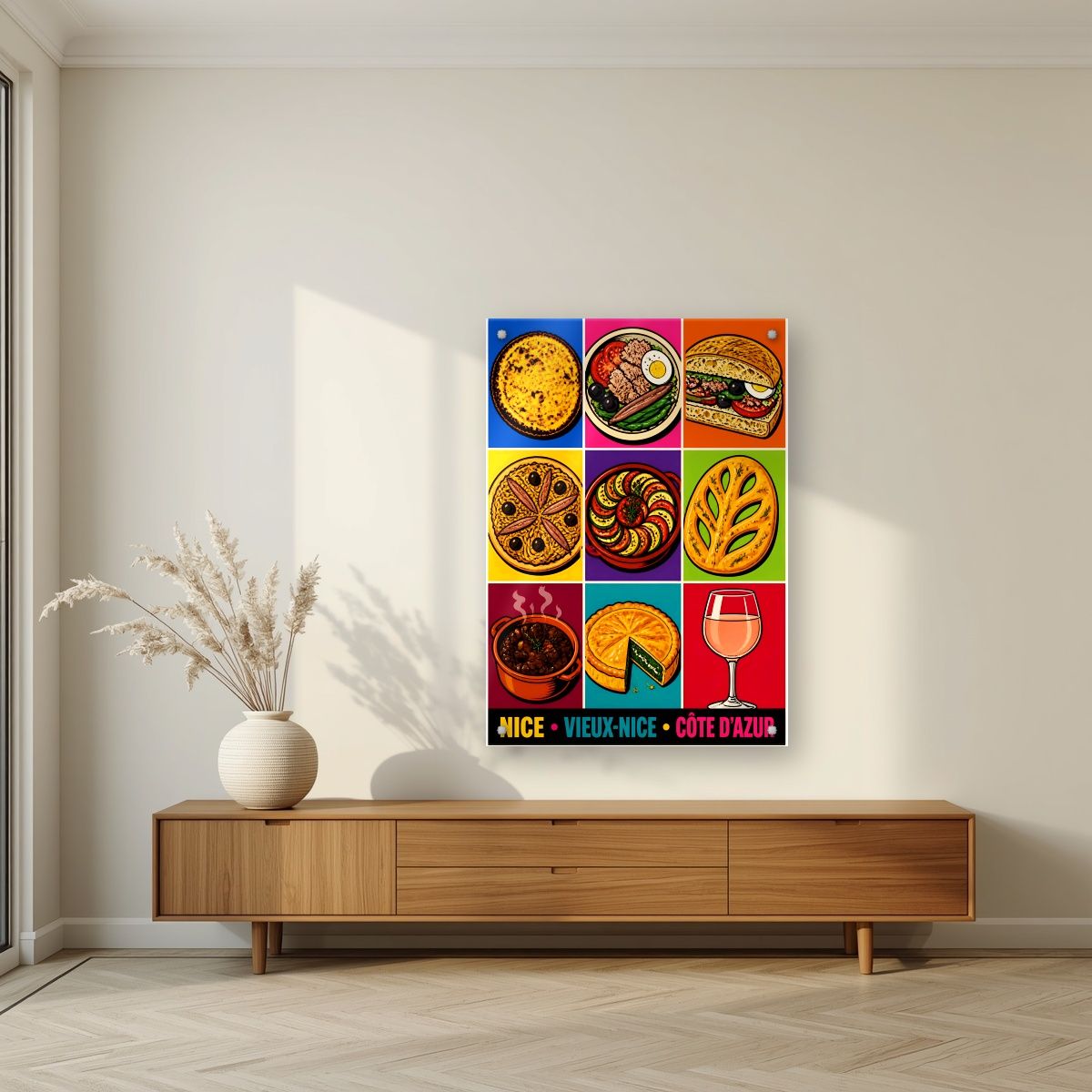 Vieux-Nice — Nice art print, as an acrylic print, styled in a living room