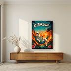 Island Time — No Probllama art print, on thick canvas, styled in a living room
