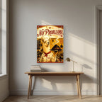 Tres Tres Brule — No Probllama art print, as an acrylic print, styled in a desk