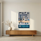 Zero Drama — No Probllama art print, unframed poster, styled in a living room
