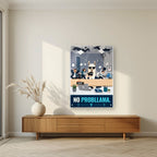 Zero Drama — No Probllama art print, as an acrylic print, styled in a living room