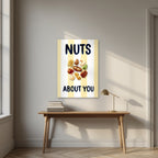 Nuts About You – Limoncello as an unframed print, above an oak writing desk